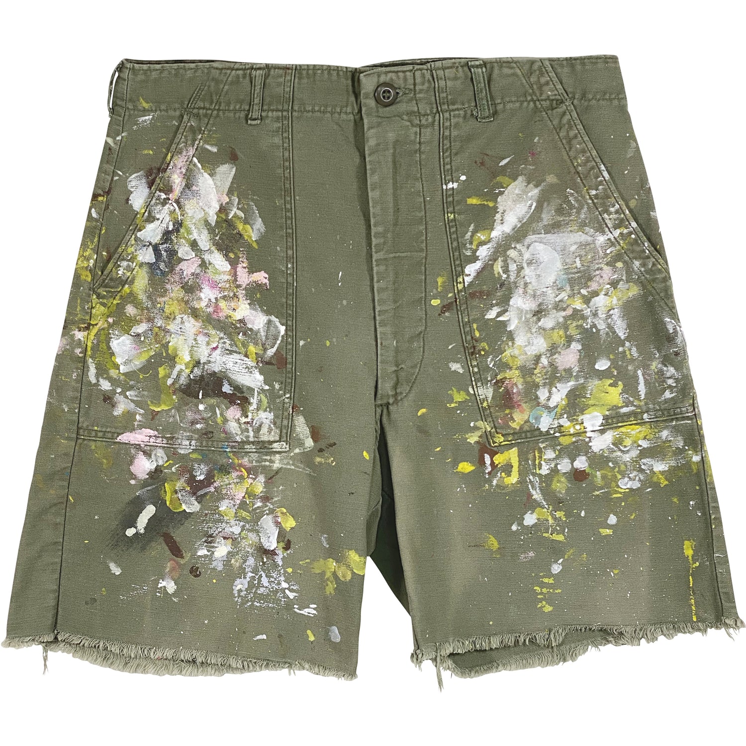 VINTAGE ARMY SHORTS WITH PAINT