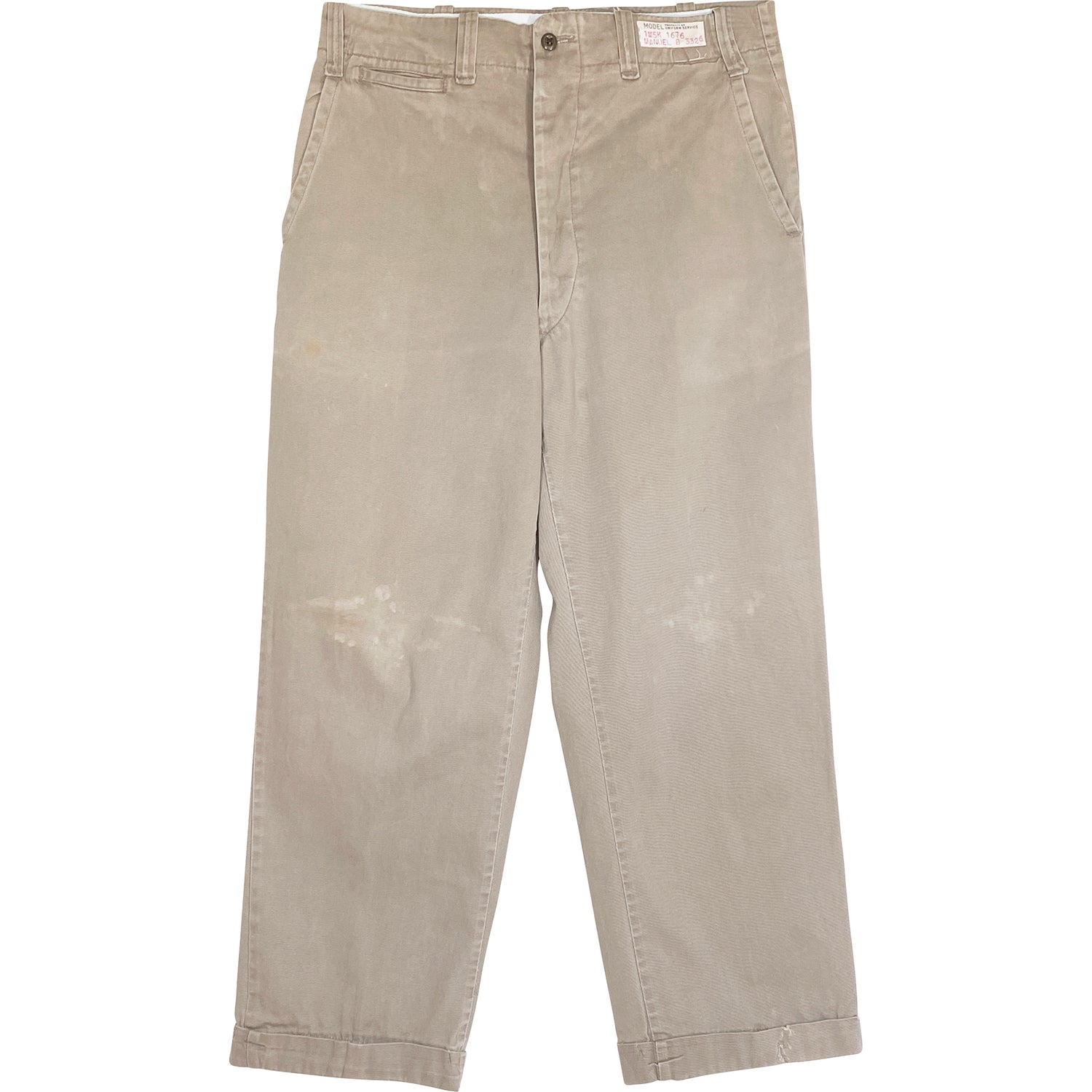 VINTAGE BEAT UP WORK CHINOS - Size 30